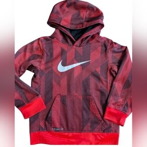 Nike Kids Geometric Red and Black Hoodie